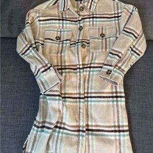 Ardene Beige Plaid Utility Jacket